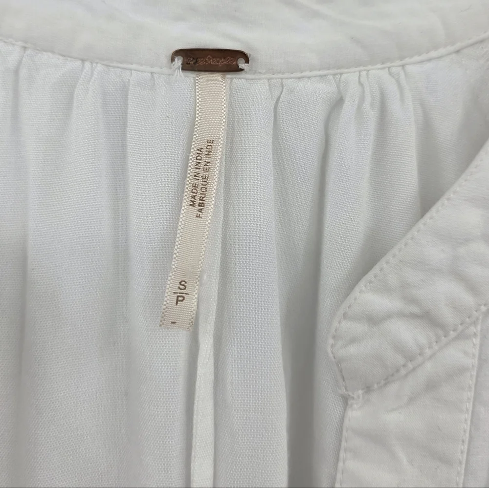 Free People Cream Button-Front Maxi Dress